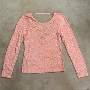 Urban Outfitters Knit Lace Long Sleeve Top